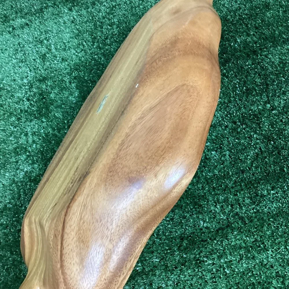 Vintage Monkey Pod Wooden Leaf Bowl
